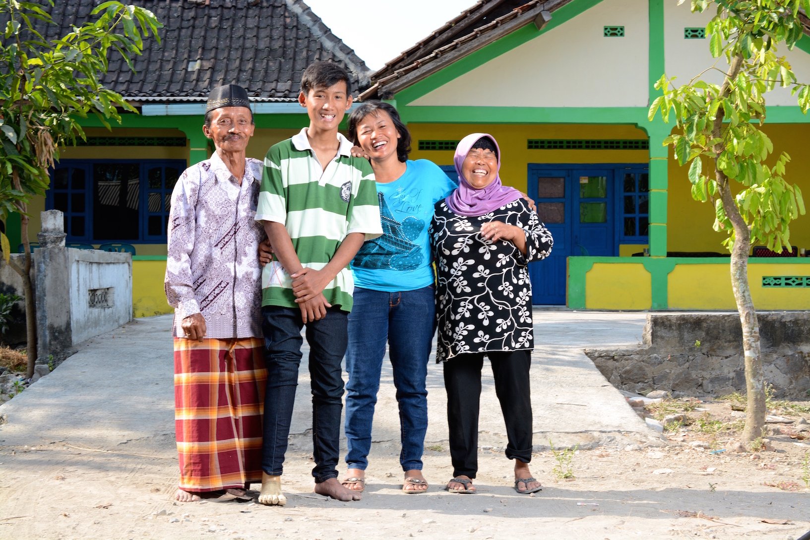 Sulistyo with his family in Indonesia